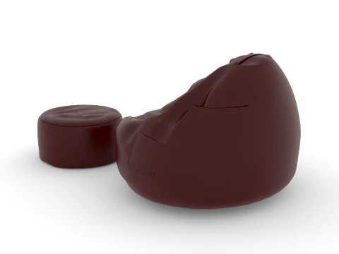 Bean Bag Chair with Footrest 3D Model