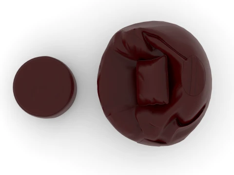 Bean Bag Chair with Footrest 3D Model