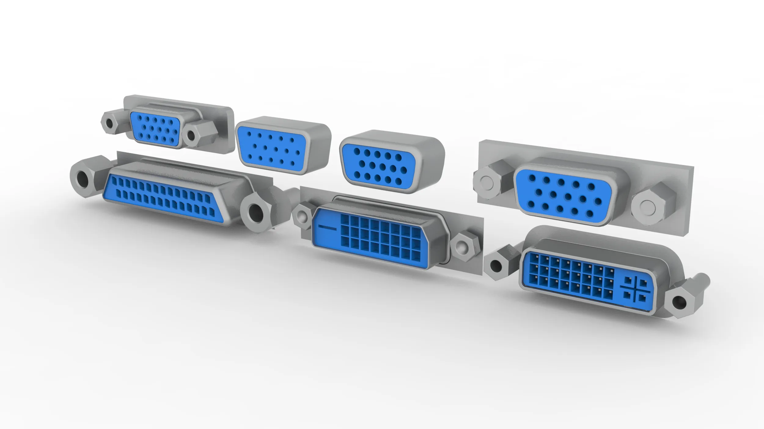 VGA Port 3D Model .c4d .max .obj .3ds .fbx .stl .blend 