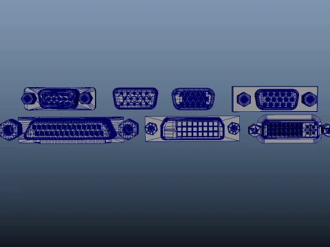 VGA Port 3D Model