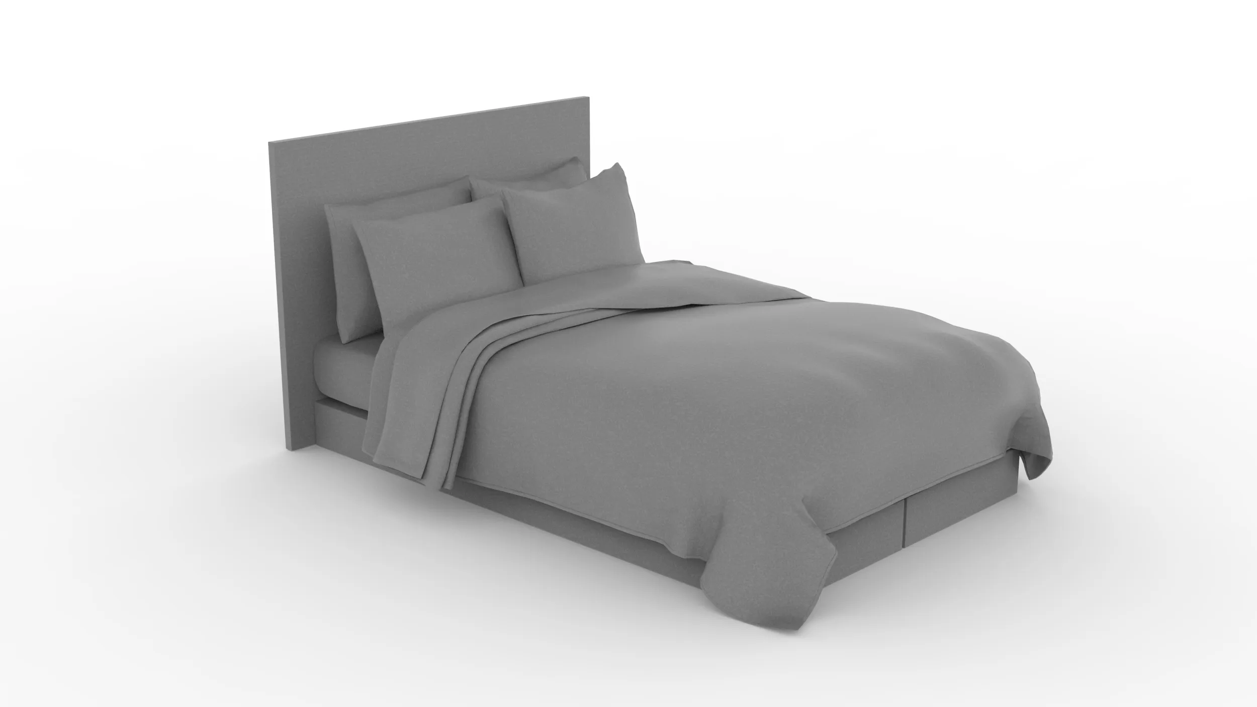 Bed Pillow Mattress Bedsheet 3D Model .c4d .max .obj .3ds .fbx .stl .blend 