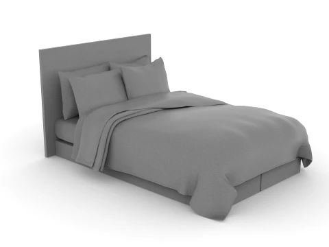 Lenzuolo materasso cuscino letto Modello 3D