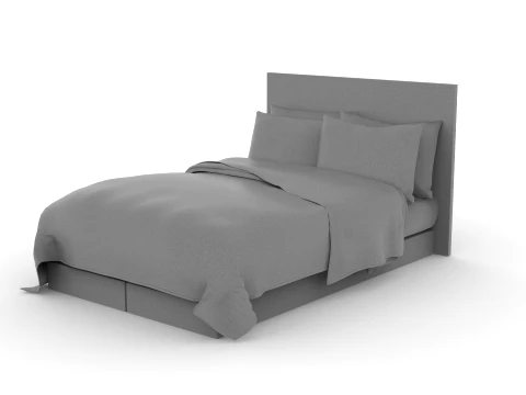 Bed Pillow Mattress Bedsheet 3D Model