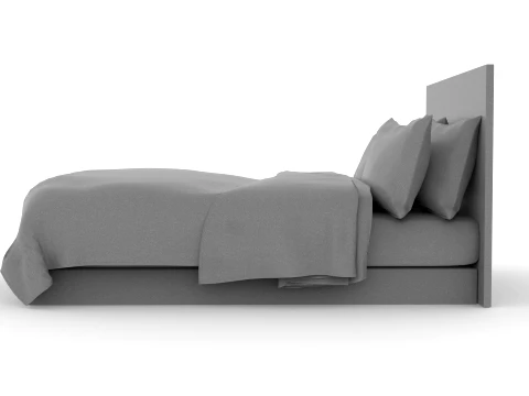 Bed Pillow Mattress Bedsheet 3D Model