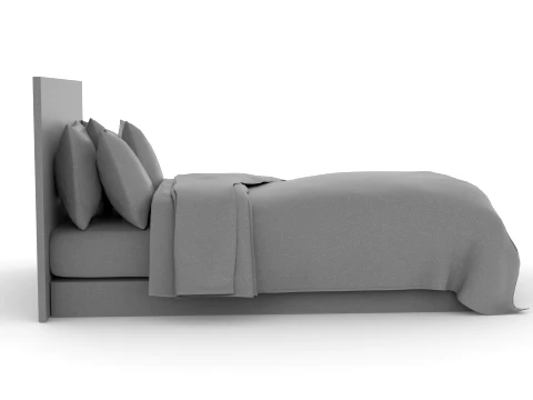 Bed Pillow Mattress Bedsheet 3D Model