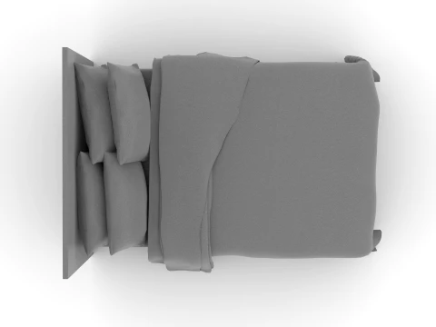 Bed Pillow Mattress Bedsheet 3D Model
