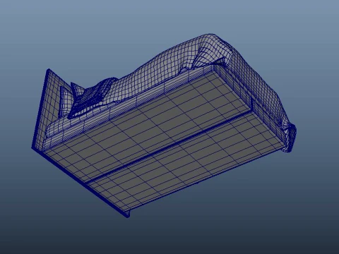 Bed Pillow Mattress Bedsheet 3D Model