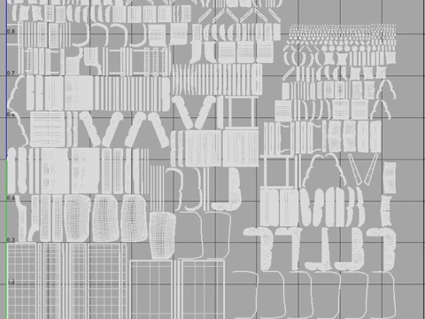 Sof&aacute; reclin&aacute;vel de 3 lugares Modelo 3D