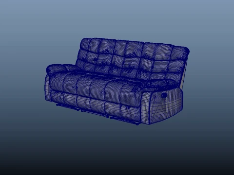 Sof&aacute; reclin&aacute;vel de 3 lugares Modelo 3D