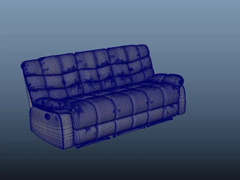 Sof&aacute; reclin&aacute;vel de 3 lugares Modelo 3D