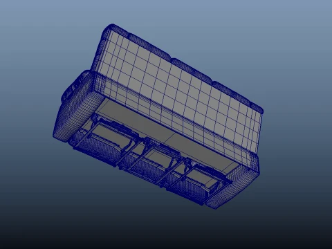 Sof&aacute; reclin&aacute;vel de 3 lugares Modelo 3D