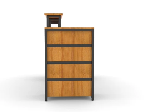 Wood Study Table 3D Model