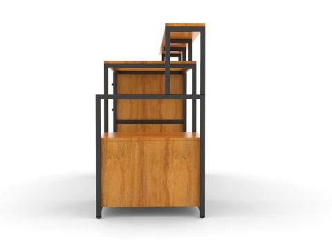 Wood Study Table 3D Model
