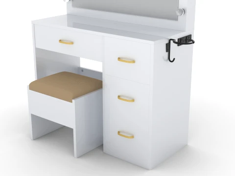 Dressing Table with Mirror 3D Model