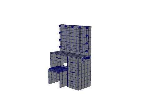 Dressing Table with Mirror 3D Model
