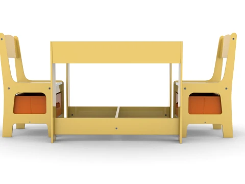 Kids Wood Table 3D Model