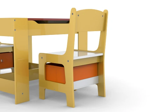 Kids Wood Table 3D Model