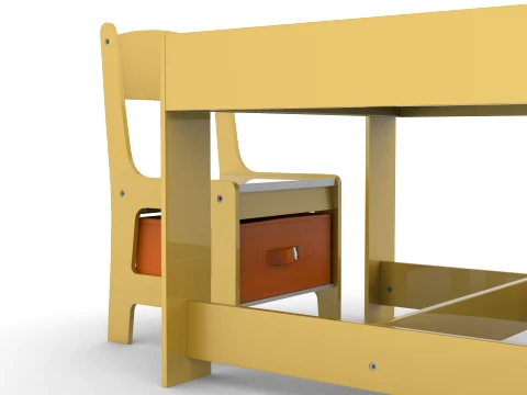 Kids Wood Table 3D Model