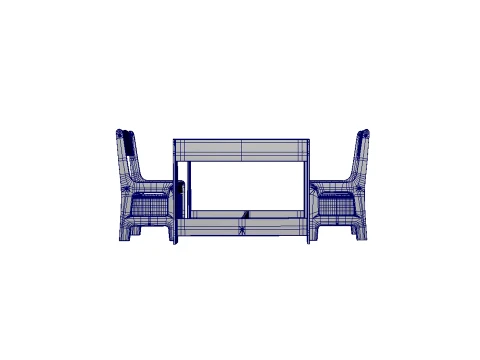 Kids Wood Table 3D Model