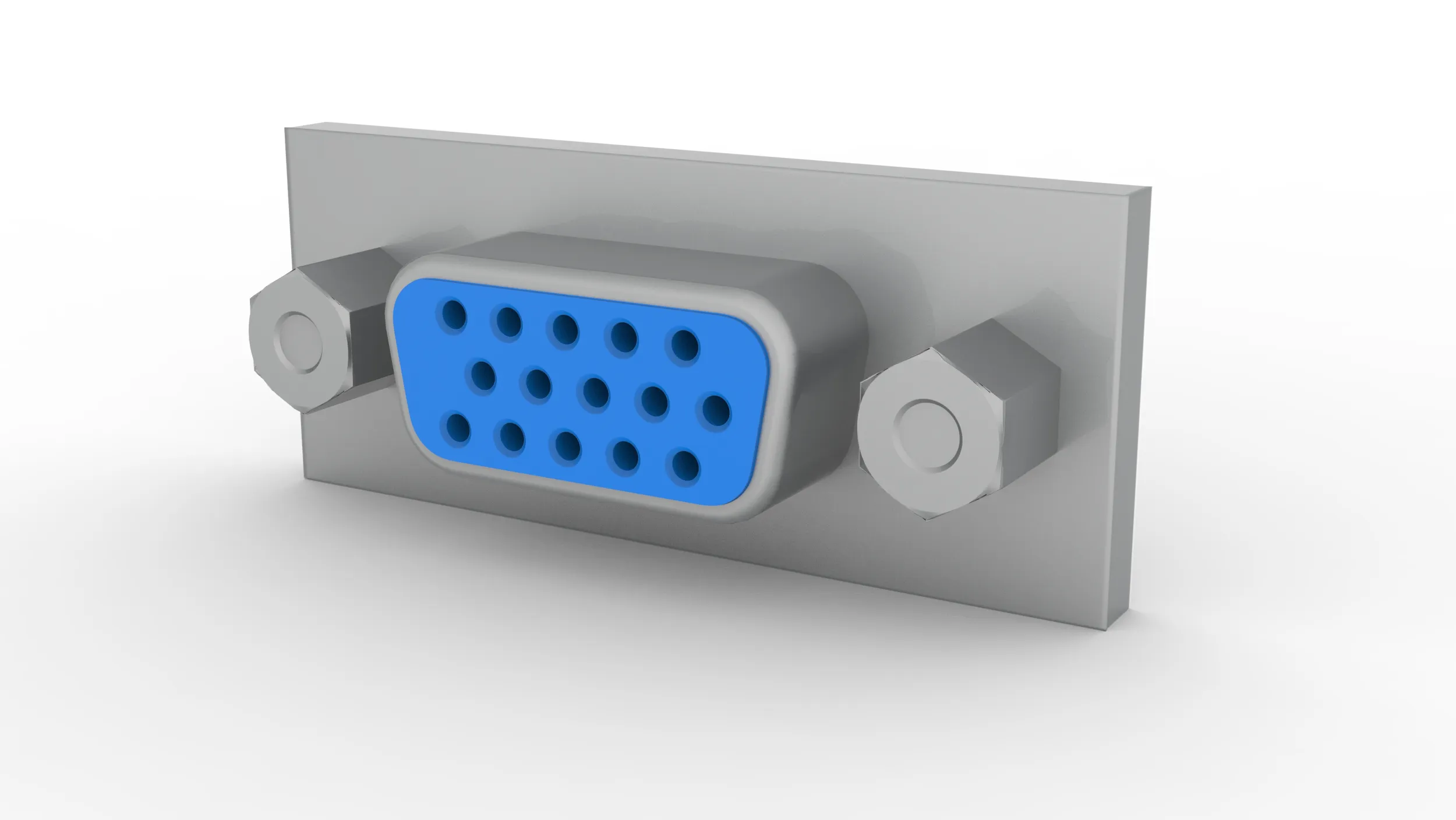 VGA Port 3D Model .c4d .max .obj .3ds .fbx .stl .blend 