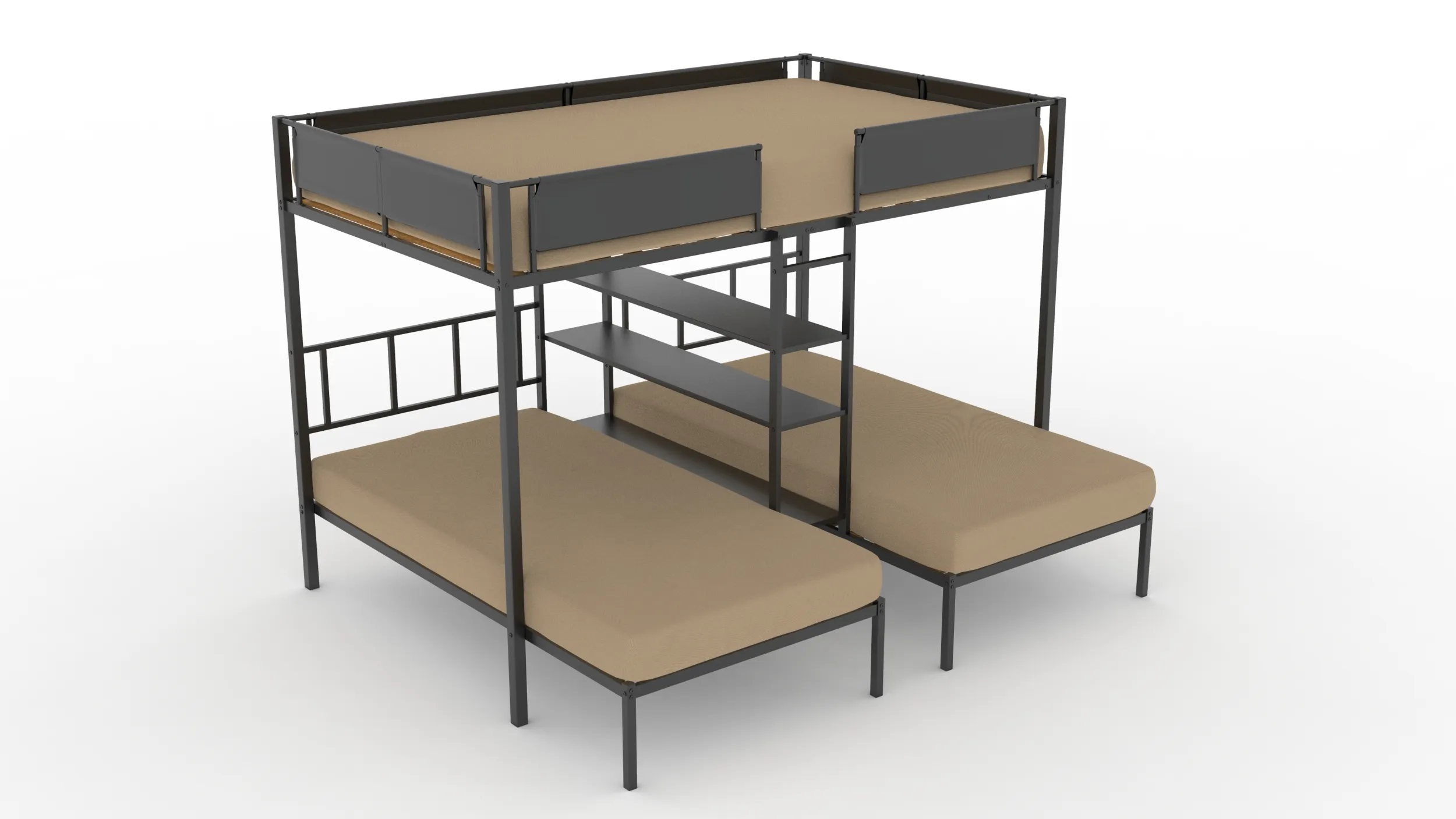 Bunk Bed 3D Model .c4d .max .obj .3ds .fbx .stl .blend 