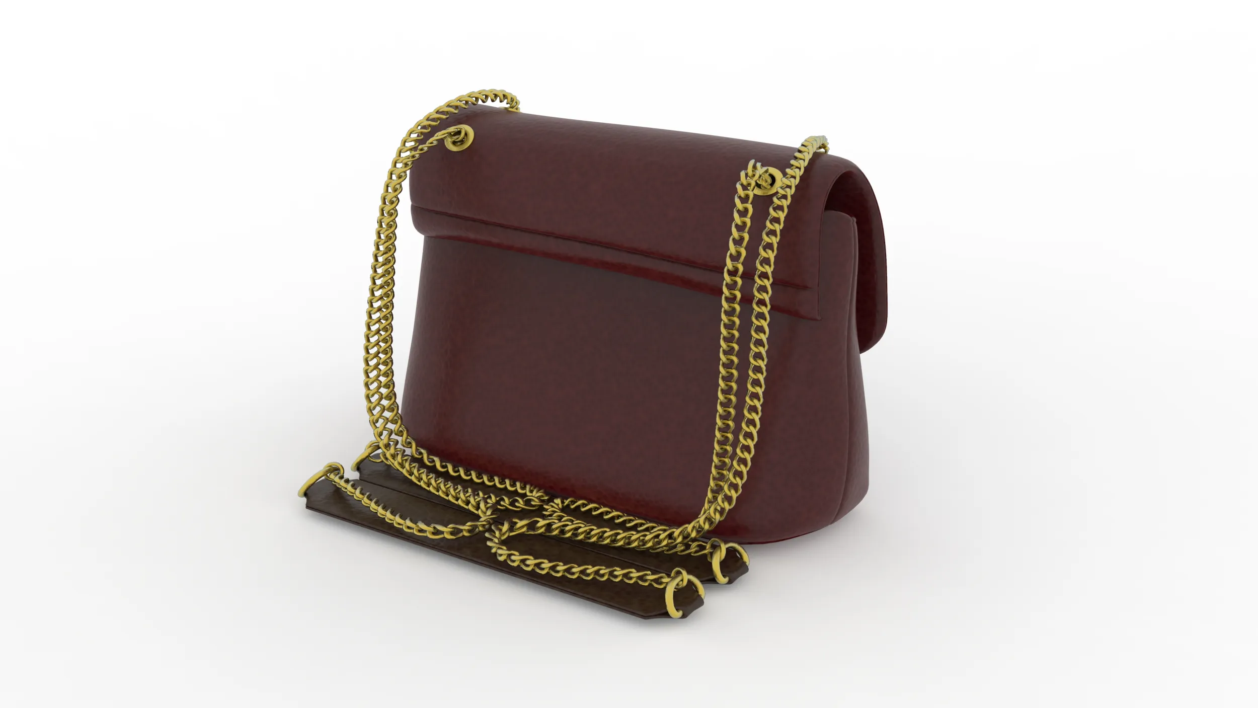 Shoulder Bag 3D Model .c4d .max .obj .3ds .fbx .stl .blend 