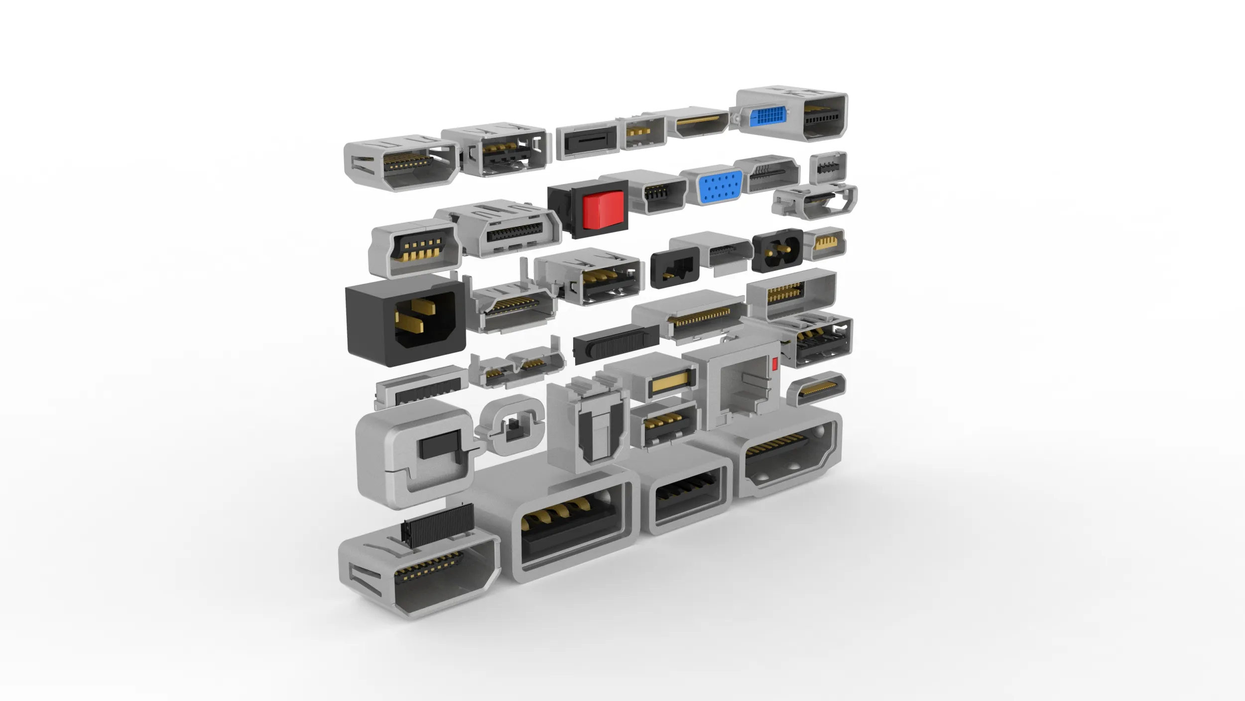 USB PORT library 3D Model .c4d .max .obj .3ds .fbx .stl .blend