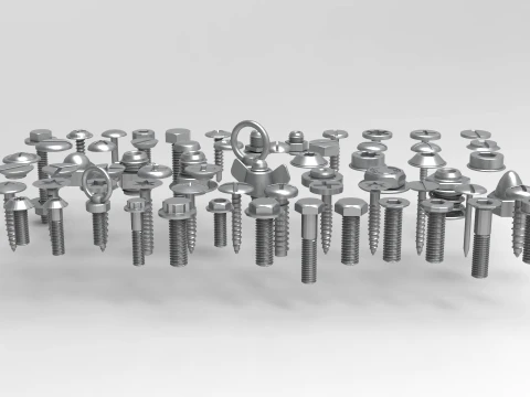 Screw Library 3D Model