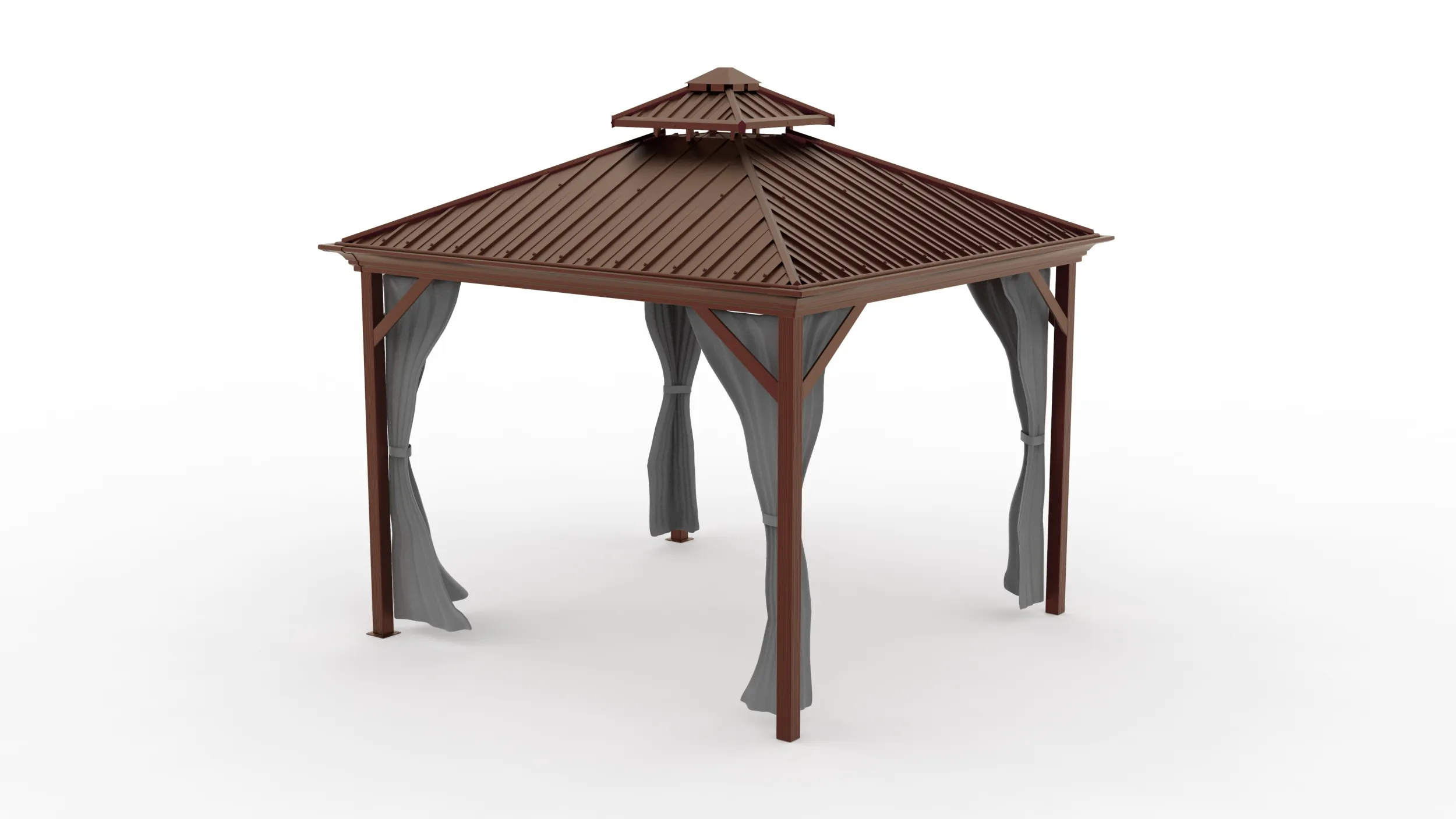 Hardtop Gazebo 3D Model .c4d .max .obj .3ds .fbx .stl .blend 