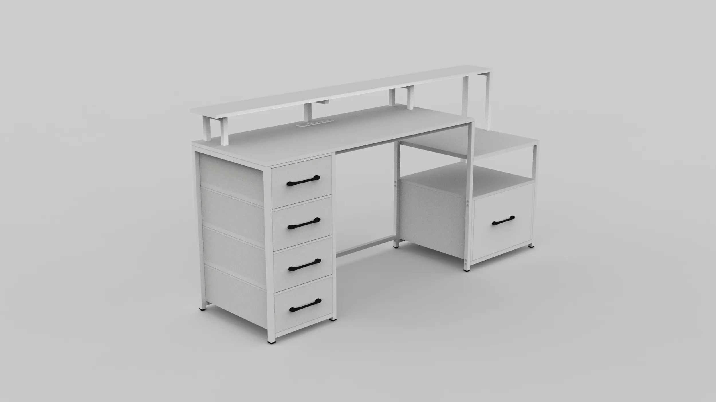 Computer Desk 3D Model .c4d .max .obj .3ds .fbx .stl .blend