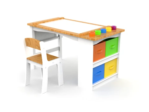 Table d'art en bois pour enfants Modèle 3D