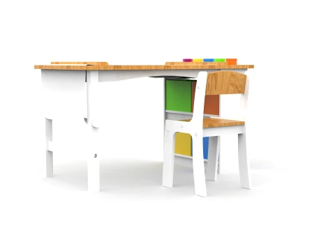 Wooden Kids Art Table 3D Model