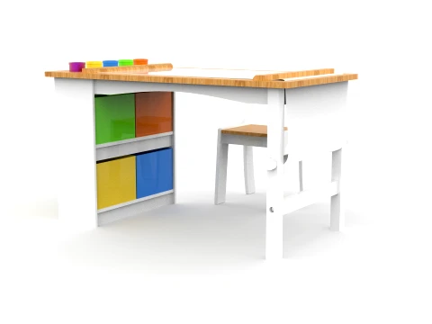 Wooden Kids Art Table 3D Model