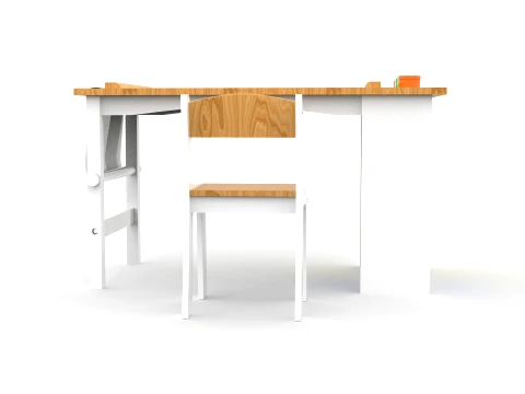 Wooden Kids Art Table 3D Model