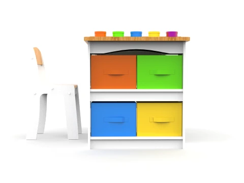 Wooden Kids Art Table 3D Model