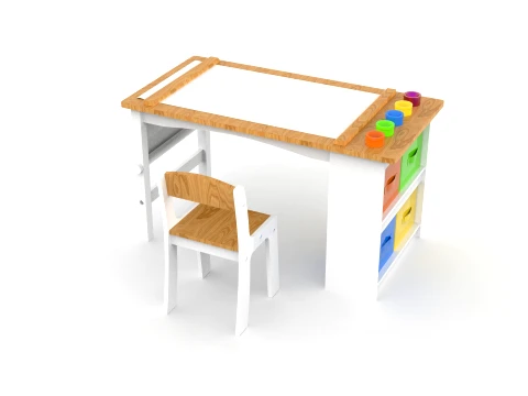 Wooden Kids Art Table 3D Model