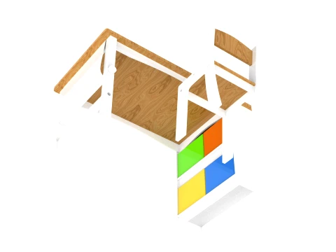 Wooden Kids Art Table 3D Model