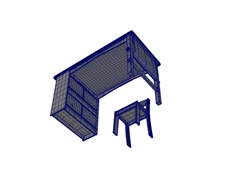 Wooden Kids Art Table 3D Model