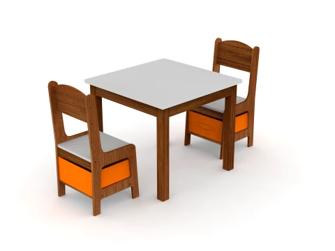 Table et chaises pour enfants Modèle 3D