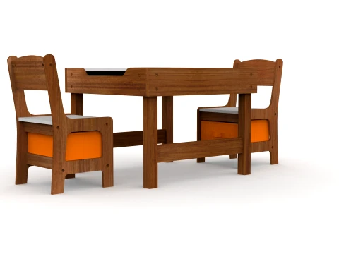 Kids Table and Chairs 3D Model