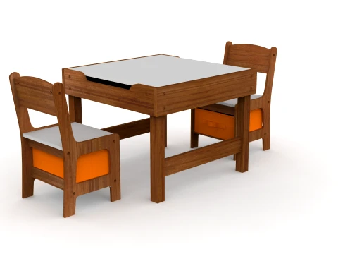 Kids Table and Chairs 3D Model