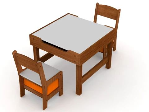 Kids Table and Chairs 3D Model