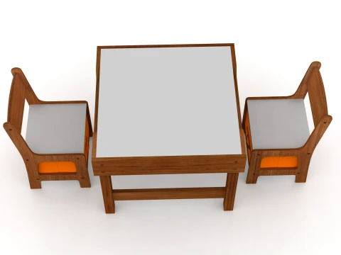 Kids Table and Chairs 3D Model