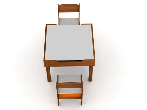 Kids Table and Chairs 3D Model