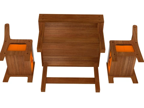 Kids Table and Chairs 3D Model