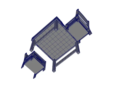 Kids Table and Chairs 3D Model