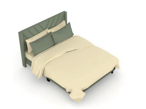 Bed Pillow Mattress Bedsheet 3D Model