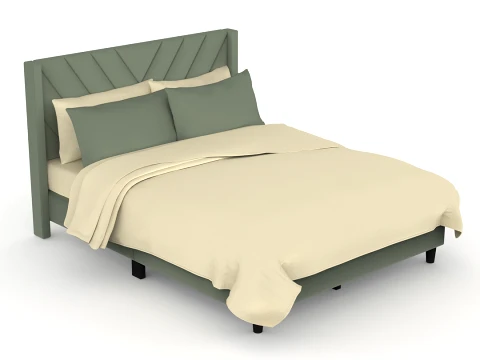 Bed Pillow Mattress Bedsheet 3D Model
