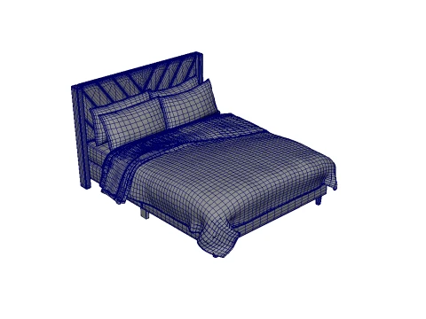 Bed Pillow Mattress Bedsheet 3D Model