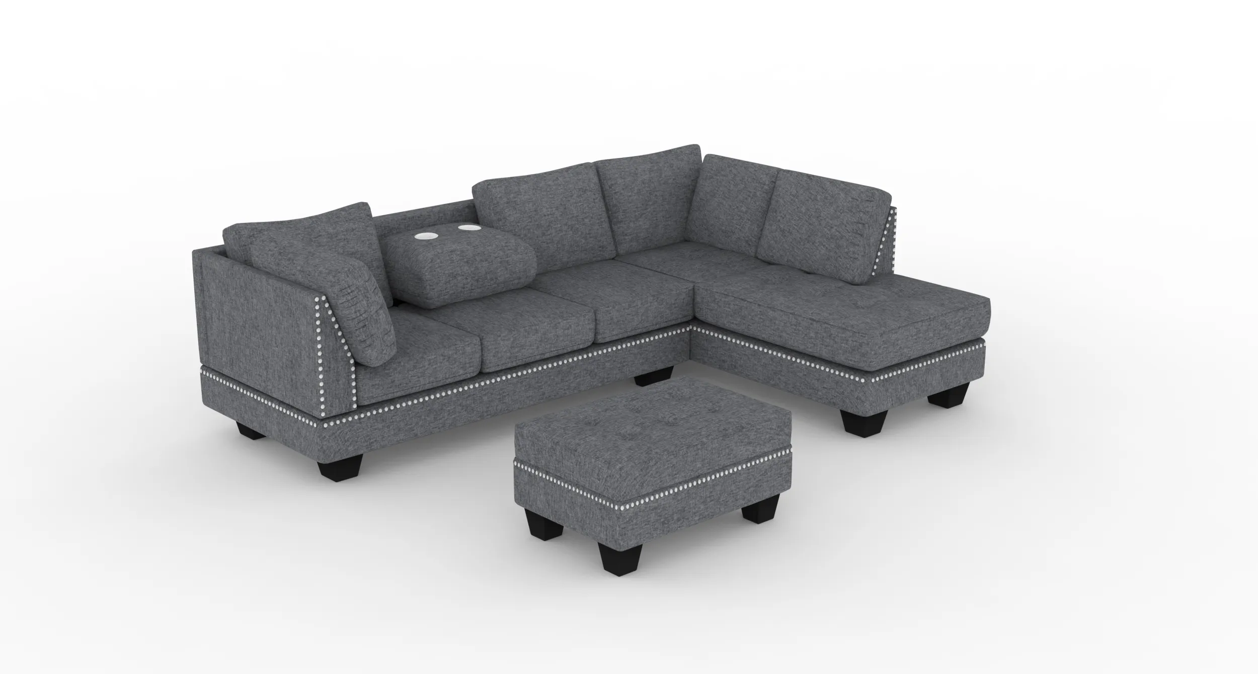 Sectional Sofa Couches 3D Model .c4d .max .obj .3ds .fbx .stl .blend 